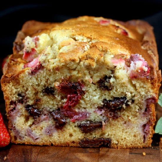 Chocolate Chunk Strawberry Malted Loaf