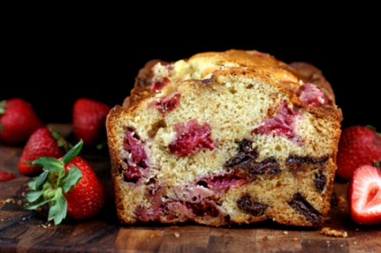 Chocolate Chunk Strawberry Malted Loaf