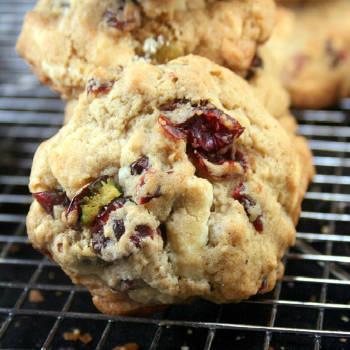 Chewy White Chocolate Cranberry Pistachio Drop Cookies